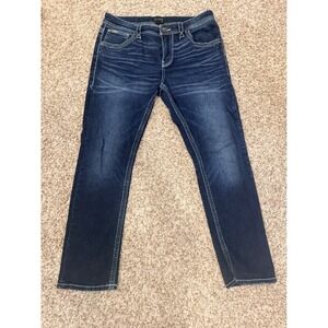 Buckle Black Fit No. 3 Straight Leg Jeans Mens 34x30 Dark Wash Indigo Denim